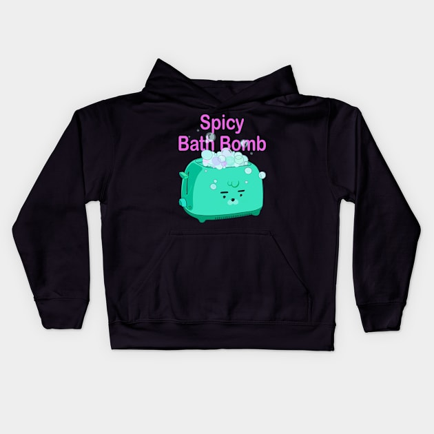 Retro inscription "Spicy bath bomb" Kids Hoodie by shikita_a